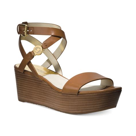 michael kors charm platform sandal|Michael Kors platform wedge sandals.